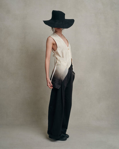 Ann demeulemeester - Chaleco degradado con cintas en la parte trasera