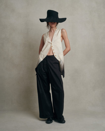 Ann demeulemeester - Chaleco degradado con cintas en la parte trasera