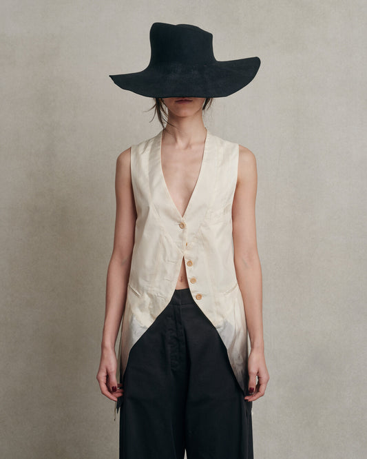 Ann demeulemeester - Chaleco degradado con cintas en la parte trasera