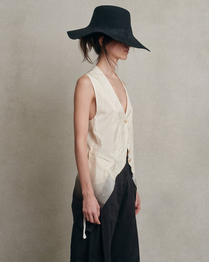Ann demeulemeester - Chaleco degradado con cintas en la parte trasera