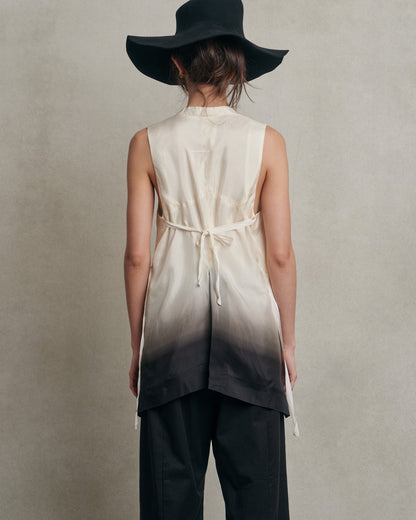 Ann demeulemeester - Chaleco degradado con cintas en la parte trasera