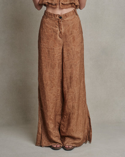 Masnada Italy - Pantalon wide brocado
