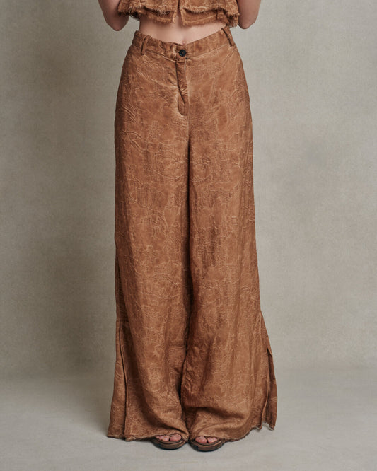 Masnada Italy - Pantalon wide brocado