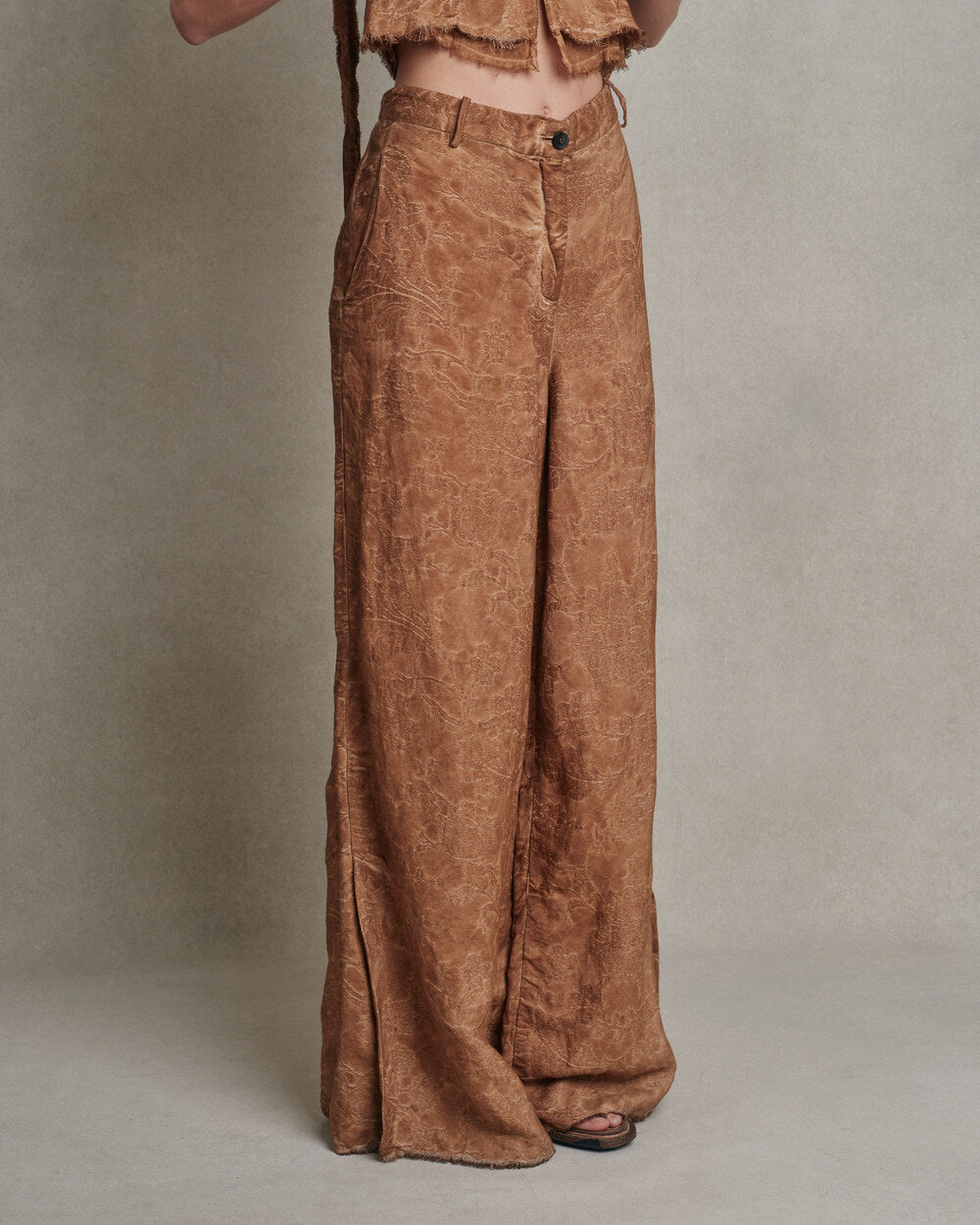 Masnada Italy - Pantalon wide brocado