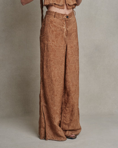 Masnada Italy - Pantalon wide brocado