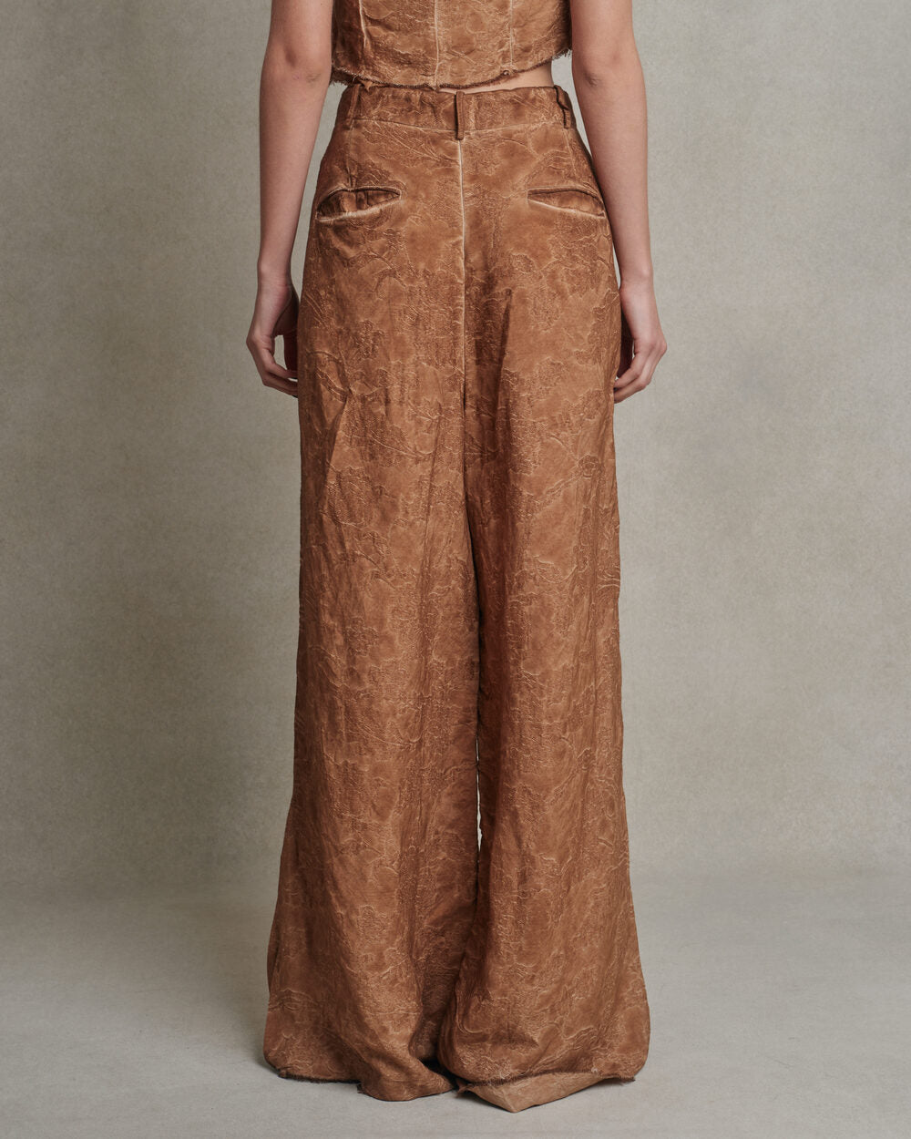 Masnada Italy - Pantalon wide brocado